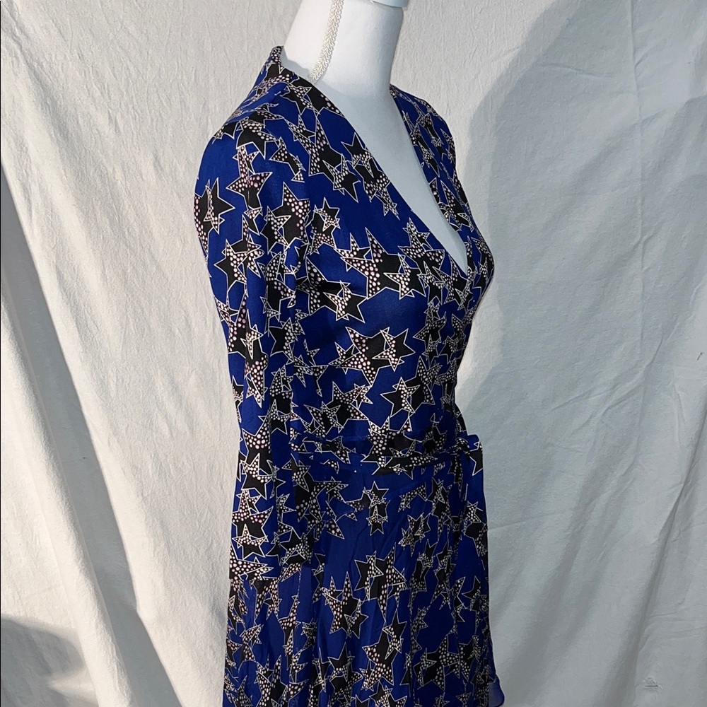 Diane Von Furstenberg Blue Star Wrap Dress - image 6